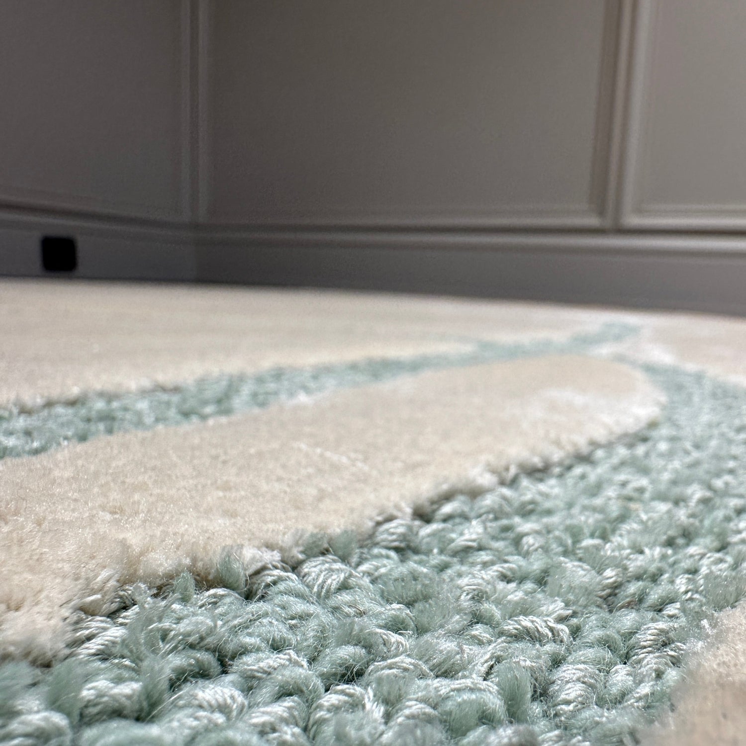 Handmade Wool Rug Tuft Weaving, Sustainable Contemporary Carpet, Orange Minimalist Design, Oval Shape, Custom Made On-Demand in Turkiye_ETUGENE_Ovoid-003-GR-Zoom