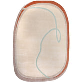 Handmade Wool Rug Tuft Weaving, Sustainable Contemporary Carpet, Orange Minimalist Design, Oval Shape, Custom Made On-Demand in Turkiye_ETUGENE_Ovoid-003-GR