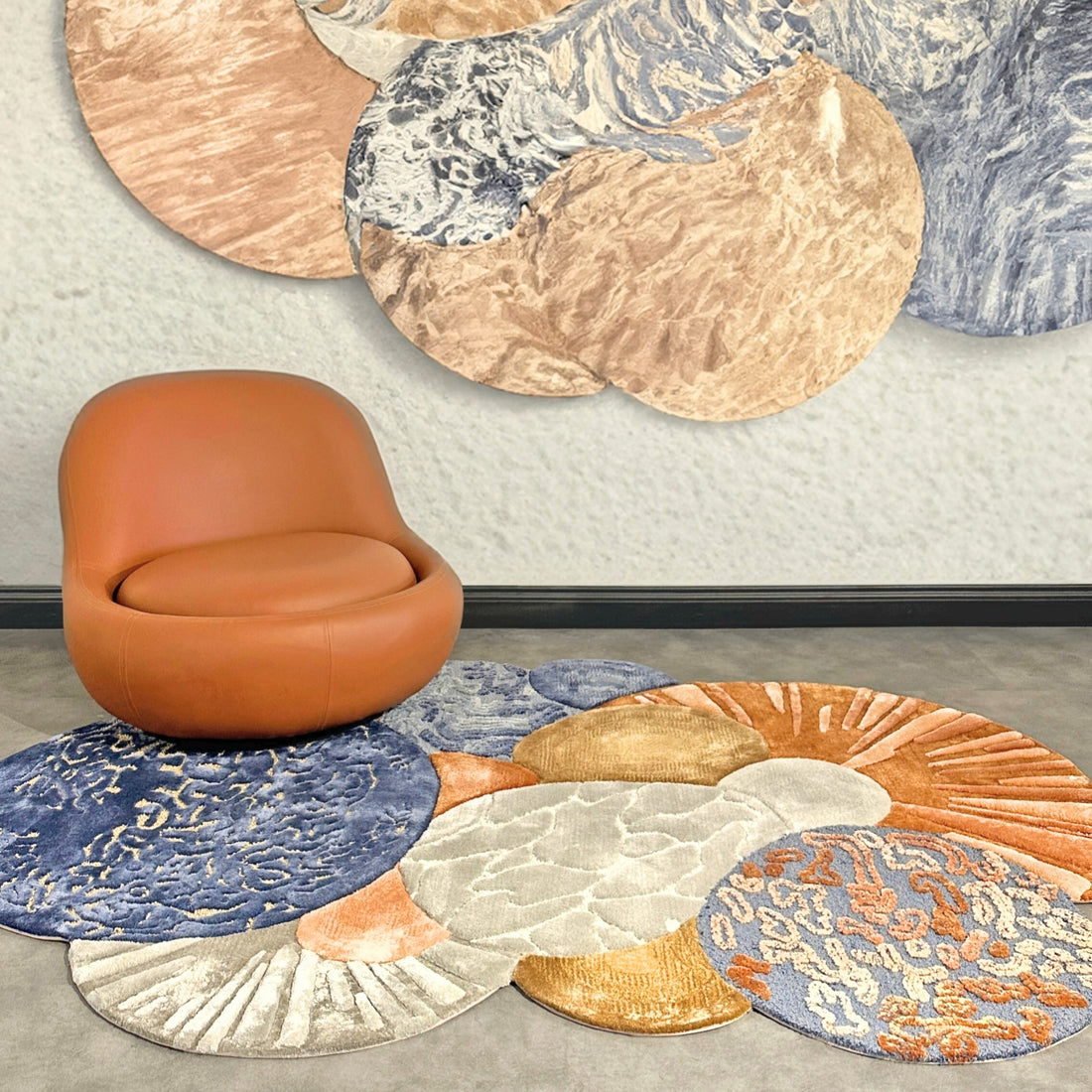 Handmade Wool Rug Tuft Weaving, Sustainable Contemporary Carpet, Pandora Design, Irregular Shape, Custom Made On-Demand in Turkiye_ETUGENE_Pandora-001-VX