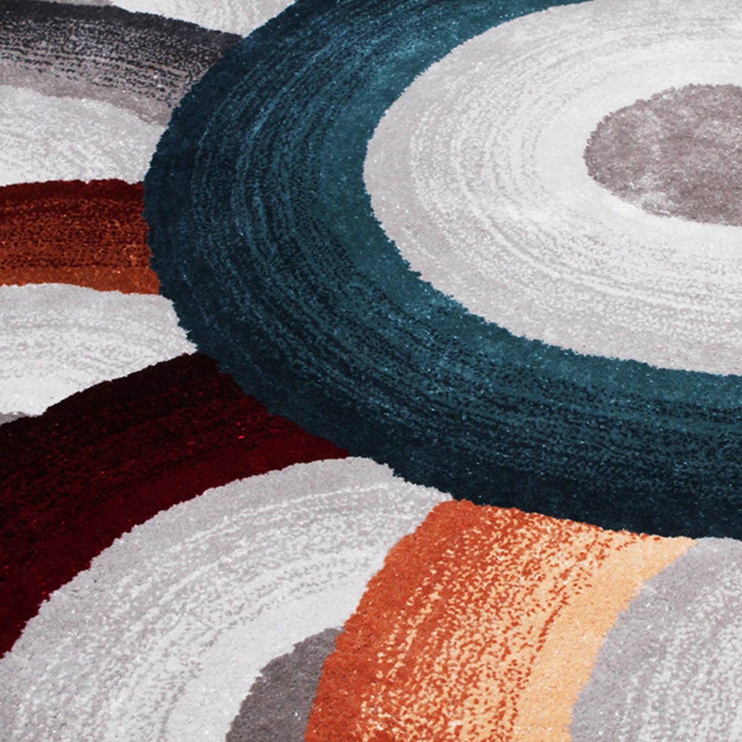 Handmade Wool Rug Tuft Weaving, Sustainable Contemporary Carpet, Rainbow Flower, Round Shape, Custom Made On-Demand in Turkiye_ETUGENE_Rainbow-001-Z-Design