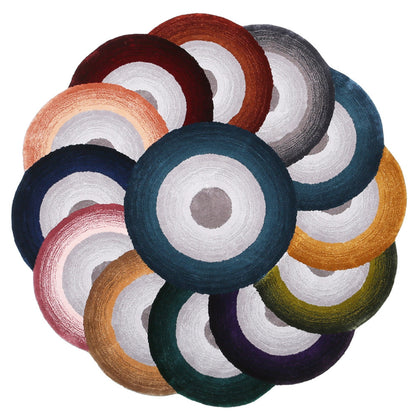 Handmade Wool Rug Tuft Weaving, Sustainable Contemporary Carpet, Rainbow Flower, Round Shape, Custom Made On-Demand in Turkiye_ETUGENE_Rainbow-001-Z