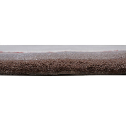 Handmade Wool Rug Tuft Weaving, Sustainable Contemporary Carpet, Red Minimalist Design, Oval Shape, Custom Made On-Demand in Turkiye_ETUGENE_Ovoid-001-B-Height