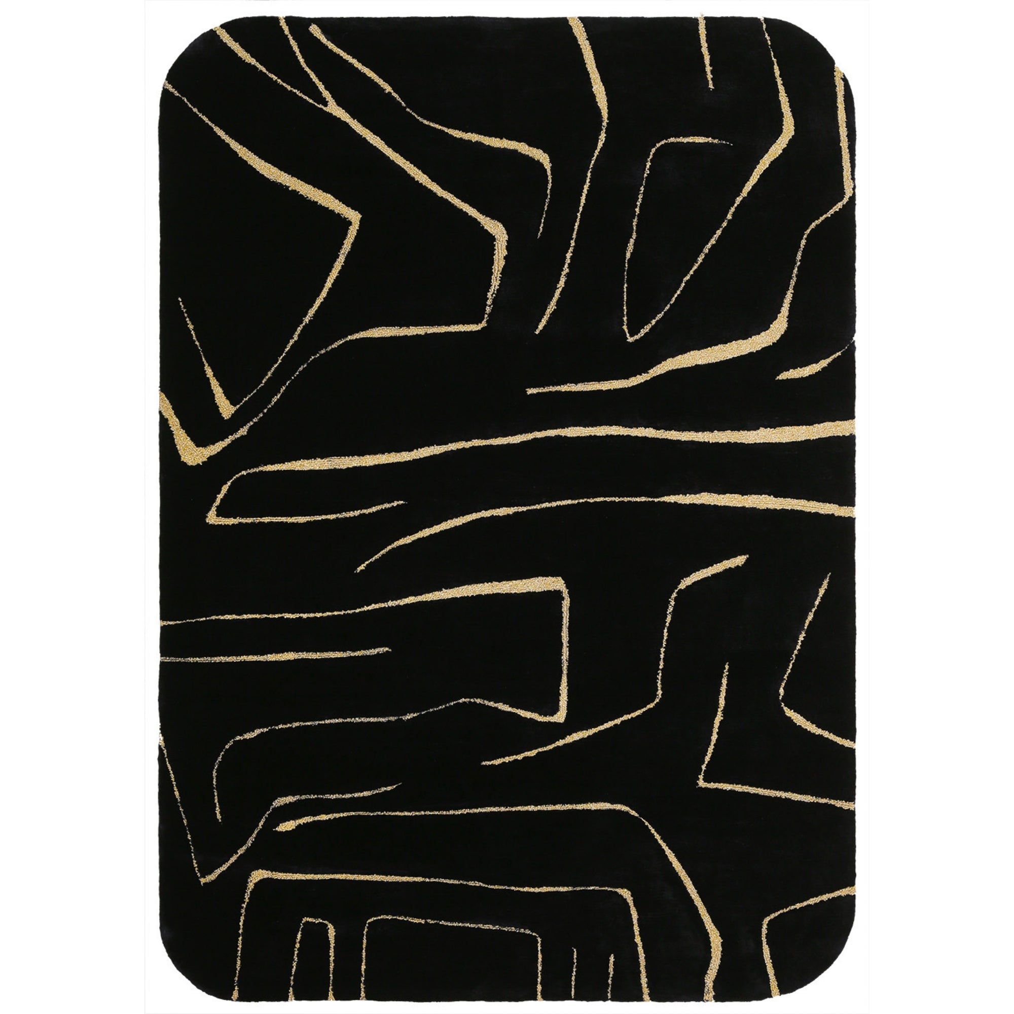 Handmade Wool Rug Tuft Weaving, Sustainable Contemporary Carpet, Shinny Curve Design, Rectangular Shape, Custom Made On-Demand in Turkiye_ETUGENE_Shinny-006-BX