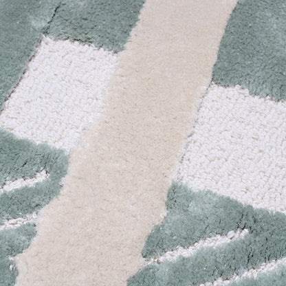 Handmade Wool Rug Tuft Weaving, Sustainable Contemporary Carpet, Stripes and Lines, Rectangular Shape, Custom Made On-Demand in Turkiye_ETUGENE_Plaid-001-GR-Motifs