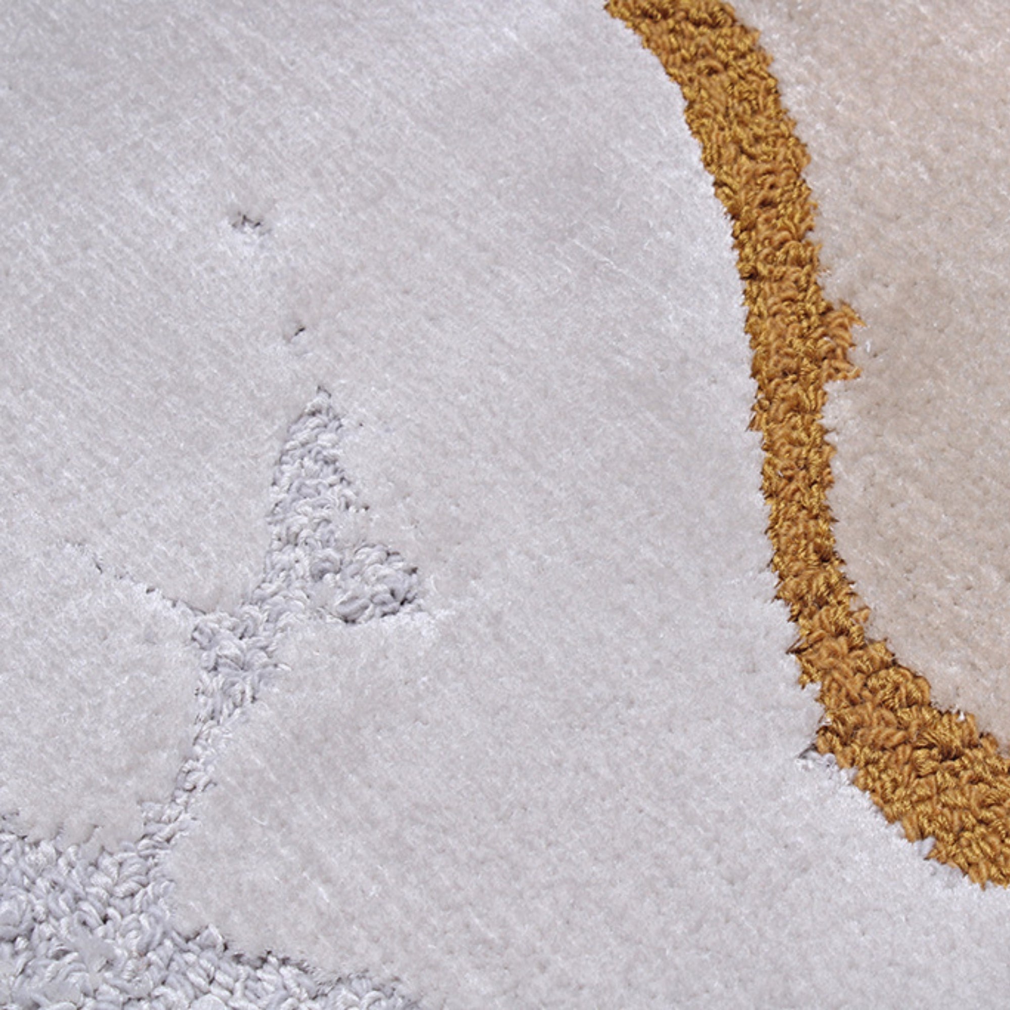 Handmade Wool Rug Tuft Weaving, Sustainable Contemporary Carpet, Three Shades Minimalist Design, Oval Shape, Custom Made On-Demand in Turkiye_ETUGENE_Ovoid-004-F-Details