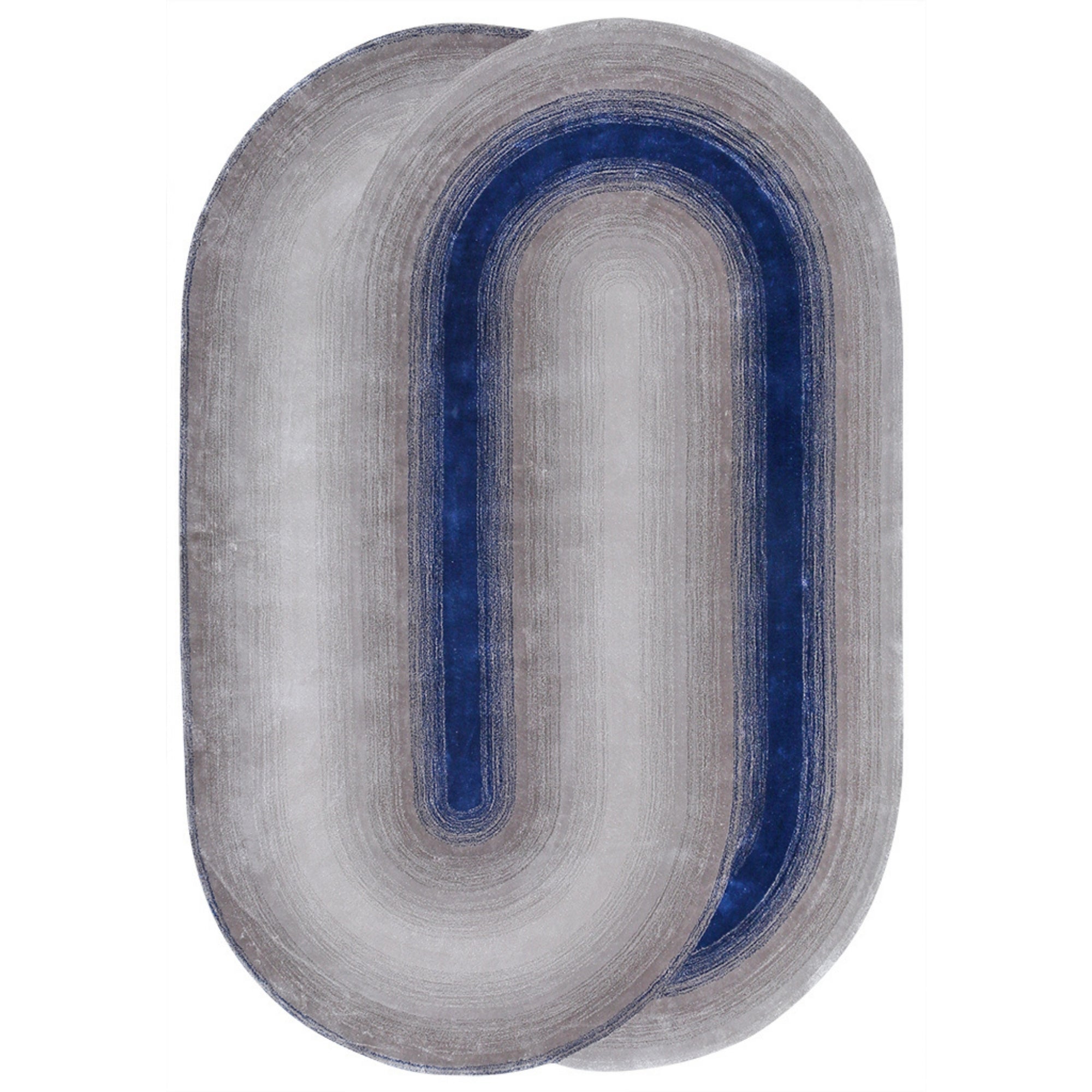 Handmade Wool Rug Tuft Weaving, Sustainable Contemporary Carpet, Two Interlocking Oval Shapes, Irregular Shape, Custom Made On-Demand in Turkiye_ETUGENE_Geo-005-J