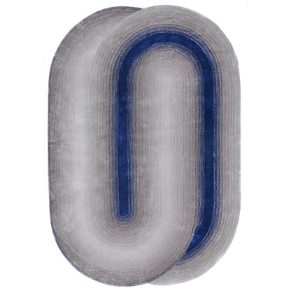 Handmade Wool Rug Tuft Weaving, Sustainable Contemporary Carpet, Two Interlocking Oval Shapes, Irregular Shape, Custom Made On-Demand in Turkiye_ETUGENE_Geo-005-J