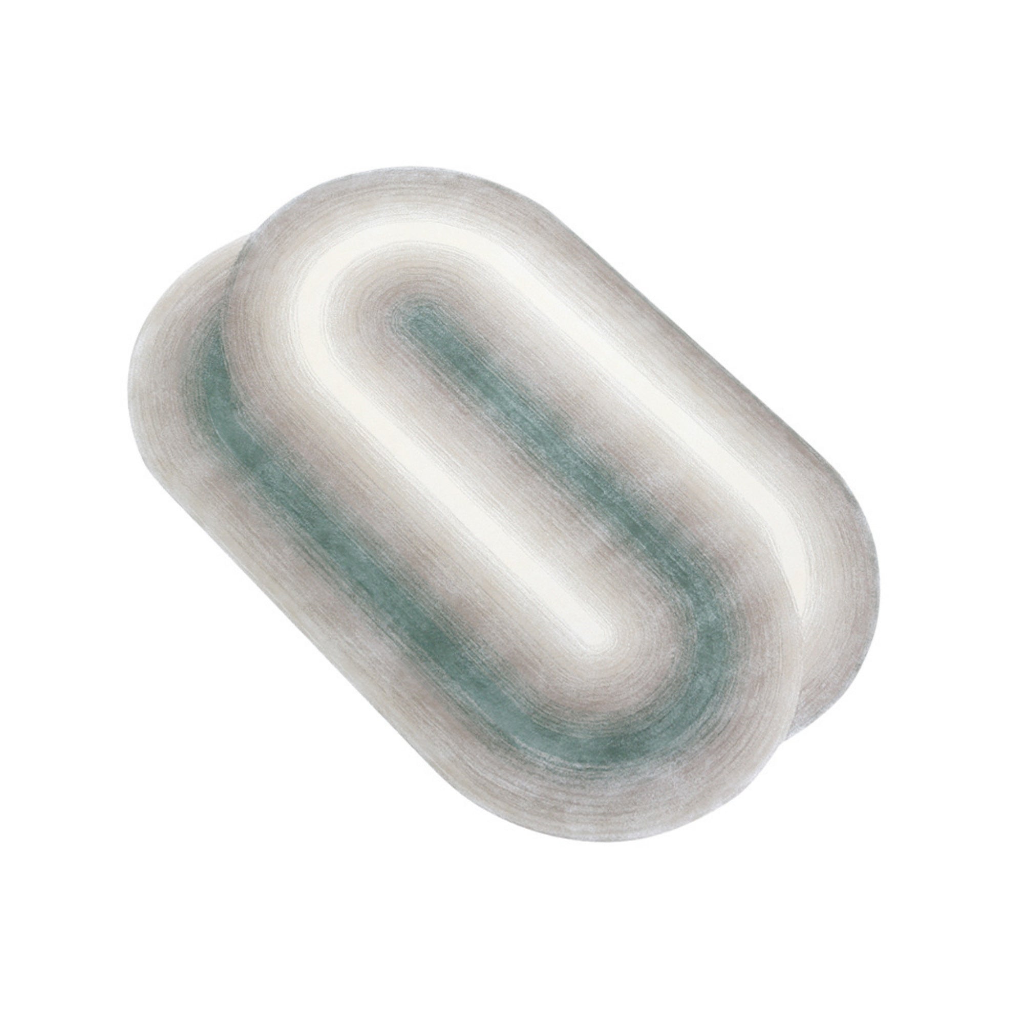 Handmade Wool Rug Tuft Weaving, Sustainable Contemporary Carpet, Two Interlocking Oval Shapes, Irregular Shape, Custom Made On-Demand in Turkiye_ETUGENE_Geo-005-Y-Horizontal