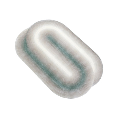 Handmade Wool Rug Tuft Weaving, Sustainable Contemporary Carpet, Two Interlocking Oval Shapes, Irregular Shape, Custom Made On-Demand in Turkiye_ETUGENE_Geo-005-Y-Horizontal