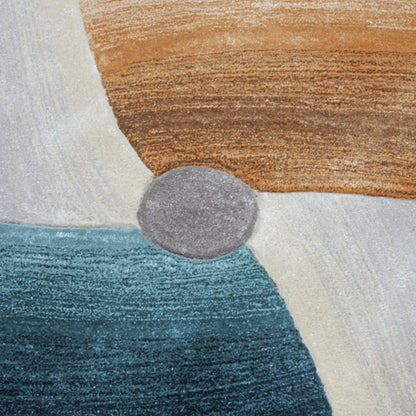 Handmade Wool Rug Tuft Weaving, Sustainable Contemporary Carpet, Wide Curves, Irregular Shape, Custom Made On-Demand in Turkiye_ETUGENE_Sydney-001-B-Design