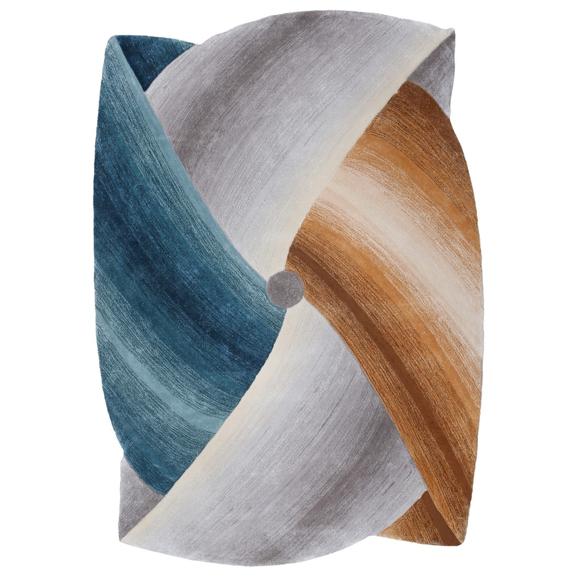 Handmade Wool Rug Tuft Weaving, Sustainable Contemporary Carpet, Wide Curves, Irregular Shape, Custom Made On-Demand in Turkiye_ETUGENE_Sydney-001-B