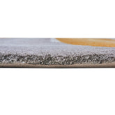 Handmade Wool Rug Tuft Weaving, Sustainable Contemporary Carpet, Yellow & Grey Bands, Irregular Shape, Custom Made On-Demand in Turkiye_ETUGENE_Geo-006-F-Height