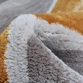 Handmade Wool Rug Tuft Weaving, Sustainable Contemporary Carpet, Yellow & Grey Bands, Irregular Shape, Custom Made On-Demand in Turkiye_ETUGENE_Geo-006-F-Tuft