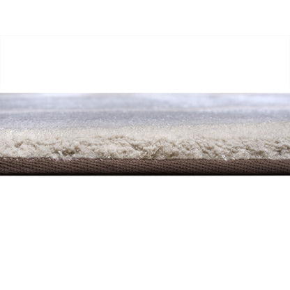 Handmade Wool Rug Tuft Weaving, Sustainable Contemporary Carpet, Yellow Grey Minimalist Design, Oval Shape, Custom Made On-Demand in Turkiye_ETUGENE_Ovoid-002-F-Height