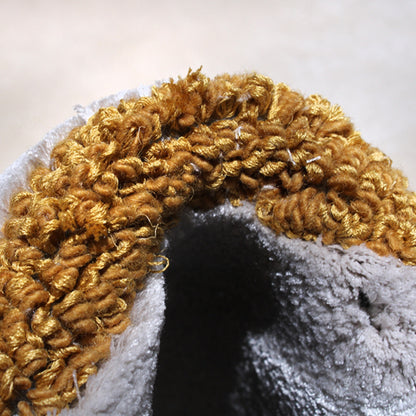 Handmade Wool Rug Tuft Weaving, Sustainable Contemporary Carpet, Yellow Grey Minimalist Design, Oval Shape, Custom Made On-Demand in Turkiye_ETUGENE_Ovoid-002-F-Tuft