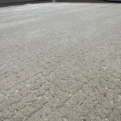 Handmade Wool Rug Tuft Weaving, Sustainable Contemporary Carpet, Yellow Minimalist Design, Oval Shape, Custom Made On-Demand in Turkiye_ETUGENE_Ovoid-005-F-Floor