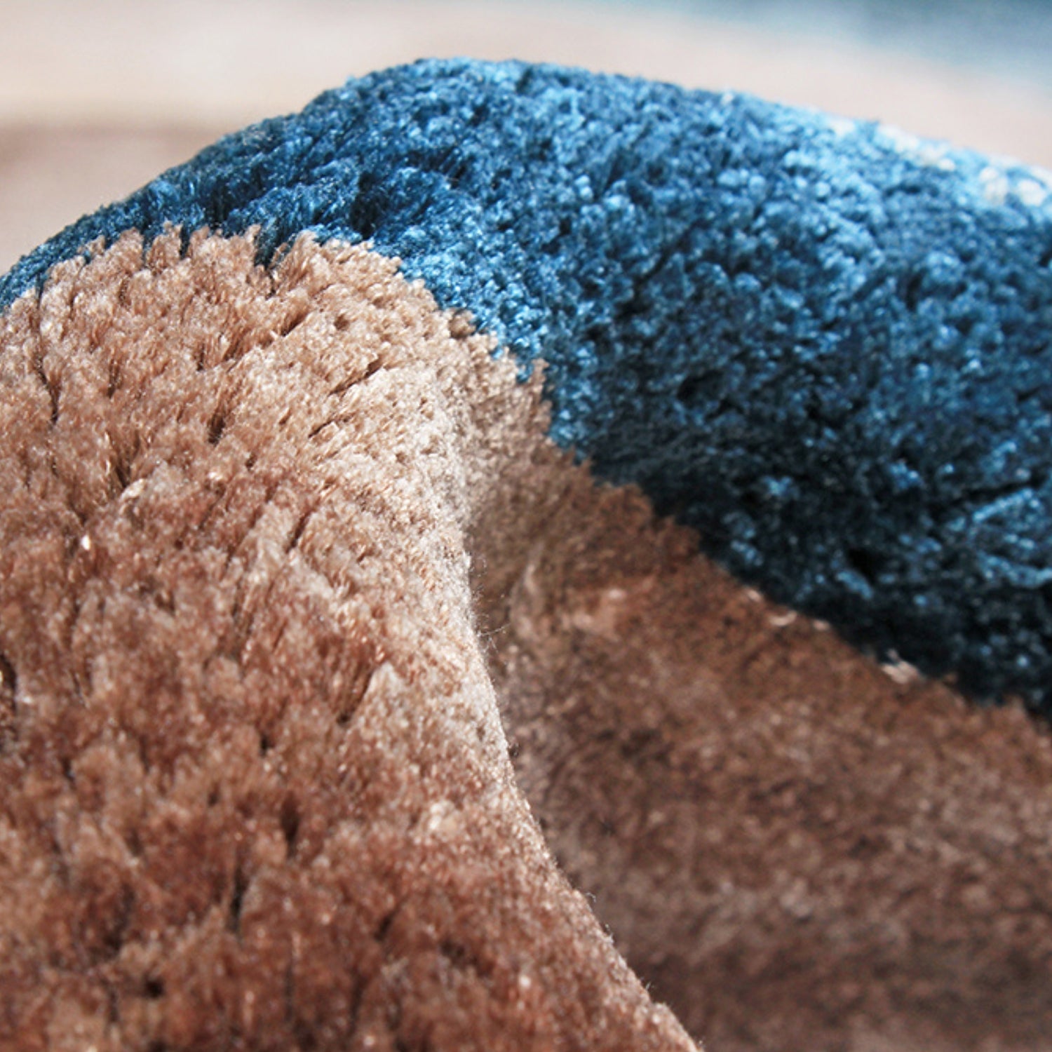 Handmade Wool Rug Tuft Weaving, Sustainable Contemporary Design Carpet, Beige, Brown, Orange, Blue Circles, Irregular Shape, Custom Made On-Demand in Turkiye_ETUGENE_Circle-002-N-Tuft