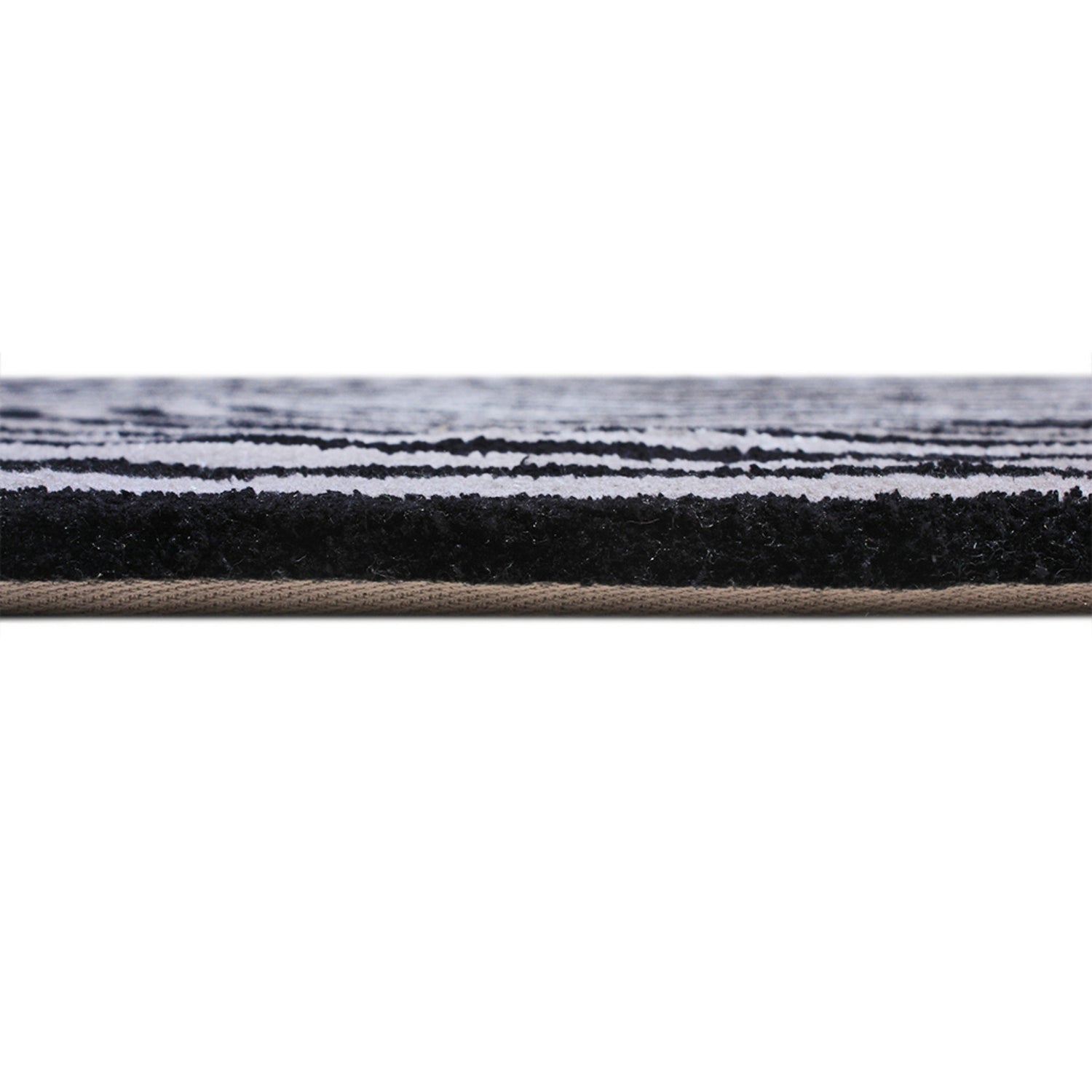 Handmade Wool Rug Tuft Weaving, Sustainable Contemporary Design Carpet, Black Geometric Lines, Rectangular Shape, Custom Made On-Demand in Turkiye_ETUGENE_Trace-003-Black-Height