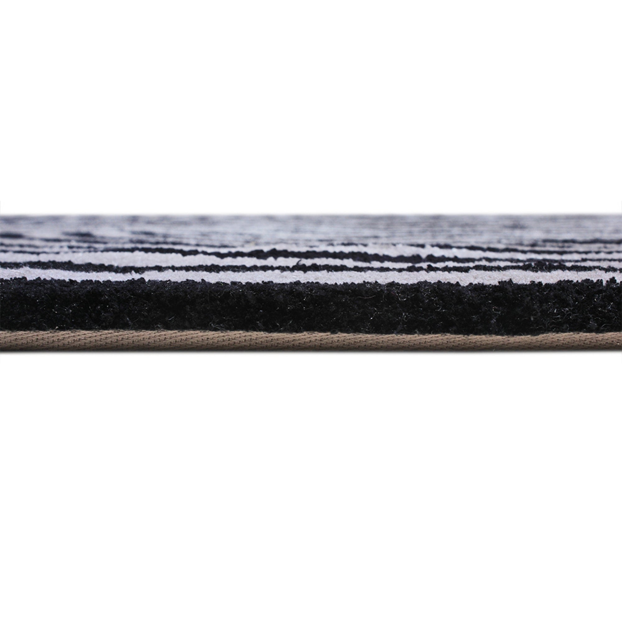 Handmade Wool Rug Tuft Weaving, Sustainable Contemporary Design Carpet, Black Geometric Lines, Rectangular Shape, Custom Made On-Demand in Turkiye_ETUGENE_Trace-003-Black-Height