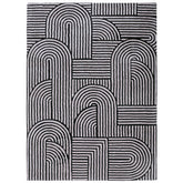 Handmade Wool Rug Tuft Weaving, Sustainable Contemporary Design Carpet, Black Geometric Lines, Rectangular Shape, Custom Made On-Demand in Turkiye_ETUGENE_Trace-003-Black