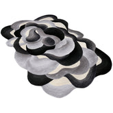Handmade Wool Rug Tuft Weaving, Sustainable Contemporary Design Carpet, Black, Grey, White Colors, Irregular Shape, Custom Made On-Demand in Turkiye_ETUGENE_Cell-001-A-Rectangle
