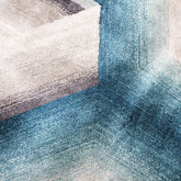 Handmade Wool Rug Tuft Weaving, Sustainable Contemporary Design Carpet, Blue, Black, Grey Colors, Irregular Shape, Custom Made On-Demand in Turkiye_ETUGENE_Cascade-001-J-Motif