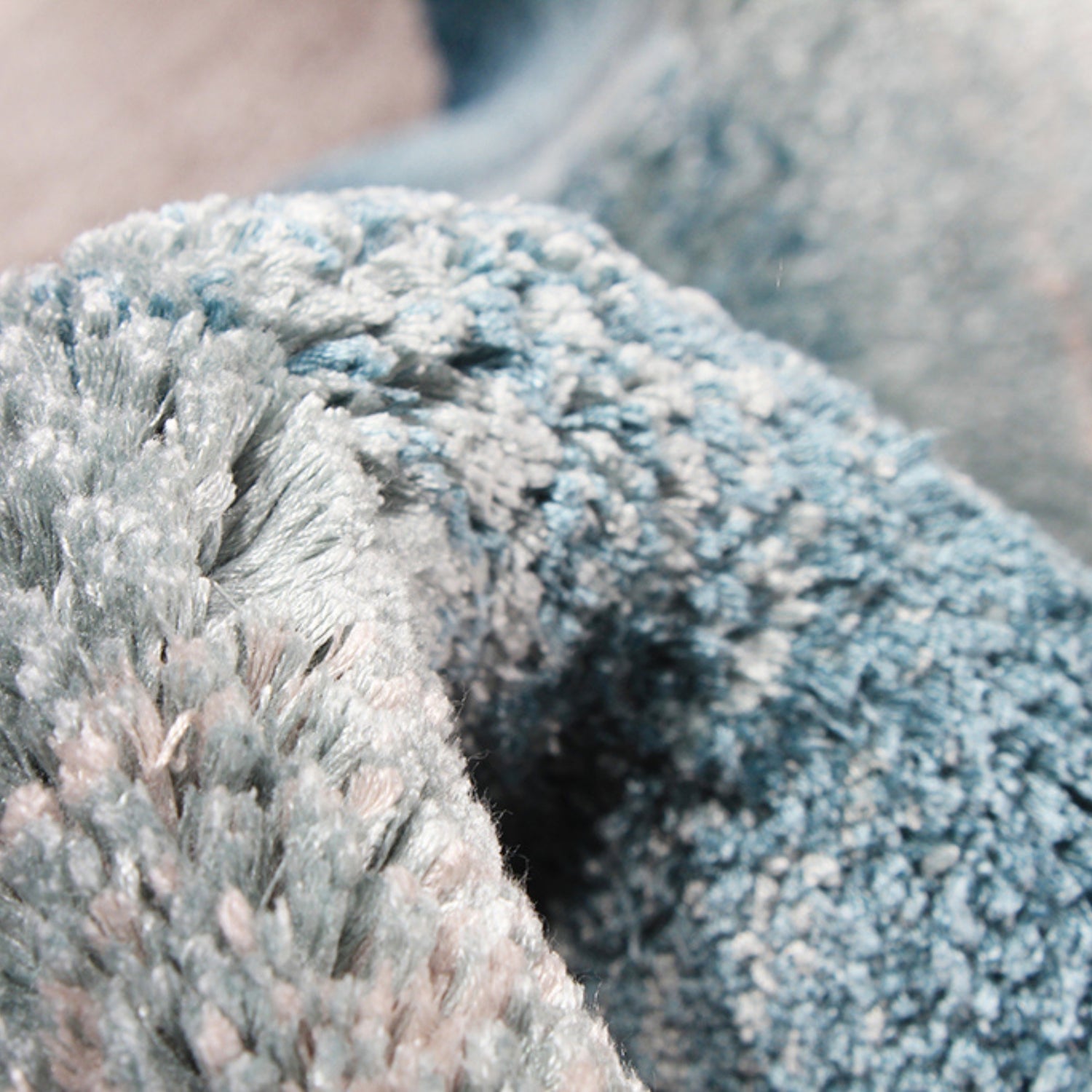 Handmade Wool Rug Tuft Weaving, Sustainable Contemporary Design Carpet, Blue, Black, Grey Colors, Irregular Shape, Custom Made On-Demand in Turkiye_ETUGENE_Cascade-001-J-Tuft