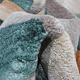 Handmade Wool Rug Tuft Weaving, Sustainable Contemporary Design Carpet, Blue Brown Grey Colors, Irregular Shape, Custom Made On-Demand in Turkiye_ETUGENE_Cell-002-T-Tuft