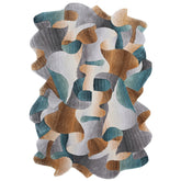 Handmade Wool Rug Tuft Weaving, Sustainable Contemporary Design Carpet, Blue Brown Grey Colors, Irregular Shape, Custom Made On-Demand in Turkiye_ETUGENE_Cell-002-T