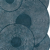 Handmade Wool Rug Tuft Weaving, Sustainable Contemporary Design Carpet, Blue Circles, Irregular Shape, Custom Made On-Demand in Turkiye_ETUGENE_Trace-006-J-Design