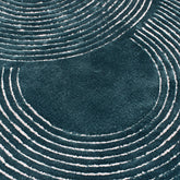 Handmade Wool Rug Tuft Weaving, Sustainable Contemporary Design Carpet, Blue Circles, Irregular Shape, Custom Made On-Demand in Turkiye_ETUGENE_Trace-006-J-Motifs