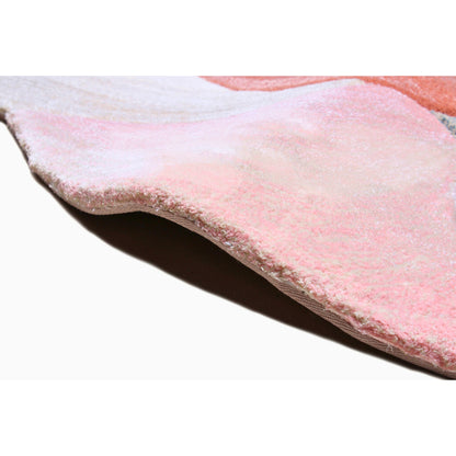 Handmade Wool Rug Tuft Weaving, Sustainable Contemporary Design Carpet, Blue Gold White Pink Colors, Irregular Shape, Custom Made On-Demand in Turkiye_ETUGENE_Cell-001-MX-Border