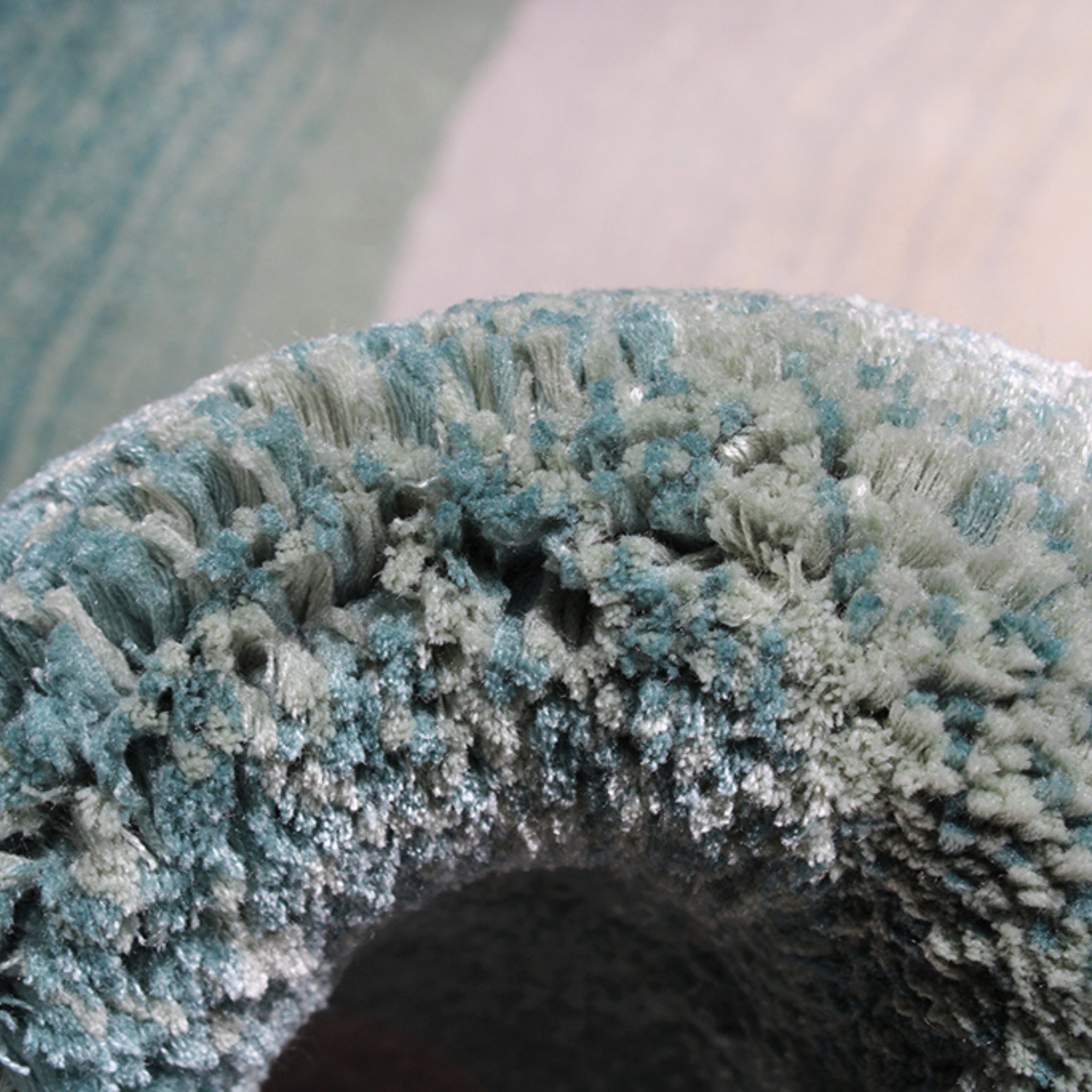 Handmade Wool Rug Tuft Weaving, Sustainable Contemporary Design Carpet, Blue Grey Black Circles, Irregular Shape, Custom Made On-Demand in Turkiye_ETUGENE_Circle-002-MV-Tuft