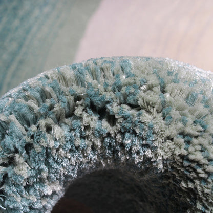 Handmade Wool Rug Tuft Weaving, Sustainable Contemporary Design Carpet, Blue Grey Black Circles, Irregular Shape, Custom Made On-Demand in Turkiye_ETUGENE_Circle-002-MV-Tuft