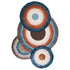 Handmade Wool Rug Tuft Weaving, Sustainable Contemporary Design Carpet, Blue Orange Brown White Circles And Colors, Irregular Shape, Custom Made On-Demand in Turkiye_ETUGENE_Circle-001-N