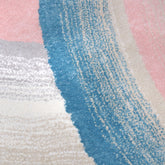 _Handmade Wool Rug Tuft Weaving, Sustainable Contemporary Design Carpet, Blue Pink Grey Gold Circles, Irregular Shape, Custom Made On-Demand in Turkiye_ETUGENE_Circle-001-PX-Designs