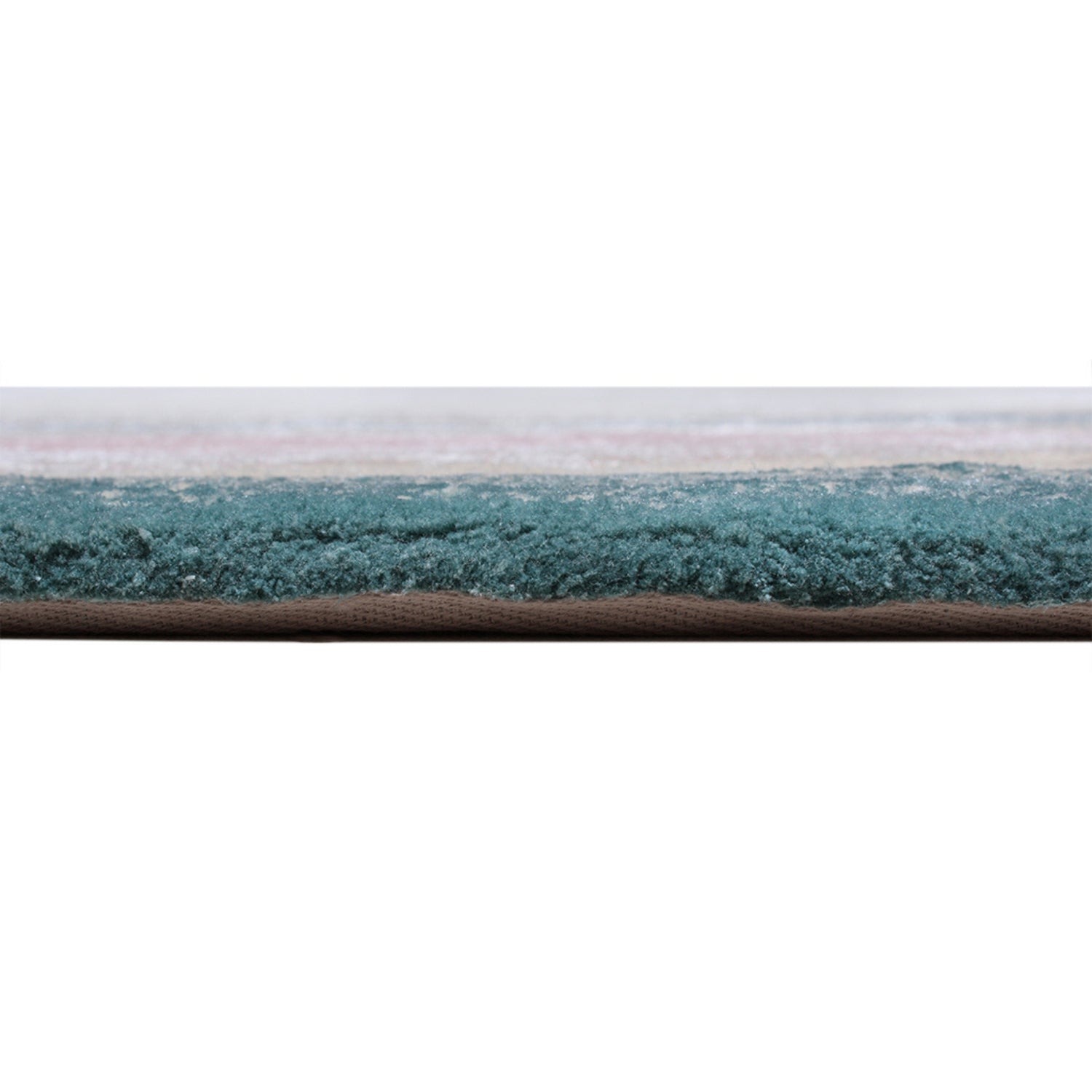 Handmade Wool Rug Tuft Weaving, Sustainable Contemporary Design Carpet, Blue Pink Layered Round Shapes, Irregular Shape, Custom Made On-Demand in Turkiye_ETUGENE_Lava-001-MX-Height
