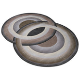 Handmade Wool Rug Tuft Weaving, Sustainable Contemporary Design Carpet, Brown, Black, Grey Circles, Irregular Shape, Custom Made On-Demand in Turkiye_ETUGENE_Circle-002-Y-Horizontal