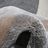 Handmade Wool Rug Tuft Weaving, Sustainable Contemporary Design Carpet, Brown, Black, Grey Circles, Irregular Shape, Custom Made On-Demand in Turkiye_ETUGENE_Circle-002-Y-Tuft