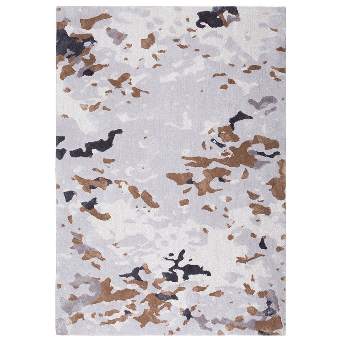 Handmade Wool Rug Tuft Weaving, Sustainable Contemporary Design Carpet, Brown Military Design, Rectangle, Custom Made On-Demand in Turkiye_ETUGENE_Tissues-006-Beige