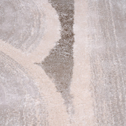 Handmade Wool Rug Tuft Weaving, Sustainable Contemporary Design Carpet, Brown Rounded Shapes, Irregular Shape, Custom Made On-Demand in Turkiye_ETUGENE_Geo-007-B-Details