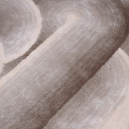 Handmade Wool Rug Tuft Weaving, Sustainable Contemporary Design Carpet, Brown Rounded Shapes, Irregular Shape, Custom Made On-Demand in Turkiye_ETUGENE_Geo-007-B-Motifs