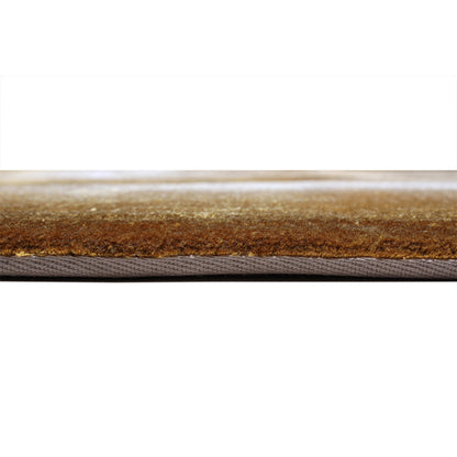 Handmade Wool Rug Tuft Weaving, Sustainable Contemporary Design Carpet, Brown Yellow Rounded Shapes, Irregular Shape, Custom Made On-Demand in Turkiye_ETUGENE_Geo-009-S-Height