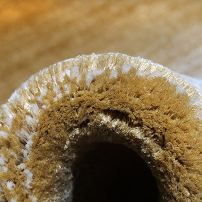 Handmade Wool Rug Tuft Weaving, Sustainable Contemporary Design Carpet, Brown Yellow Rounded Shapes, Irregular Shape, Custom Made On-Demand in Turkiye_ETUGENE_Geo-009-S-Tuft