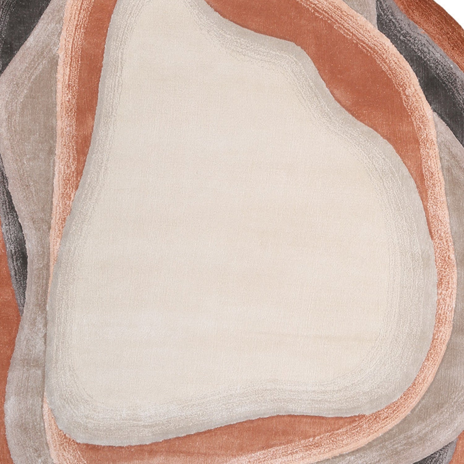 Handmade Wool Rug Tuft Weaving, Sustainable Contemporary Design Carpet, Coral Layered Round Shapes, Irregular Shape, Custom Made On-Demand in Turkiye_ETUGENE_Lava-001-GT-Design