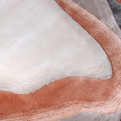 Handmade Wool Rug Tuft Weaving, Sustainable Contemporary Design Carpet, Coral Layered Round Shapes, Irregular Shape, Custom Made On-Demand in Turkiye_ETUGENE_Lava-001-GT-Motifs