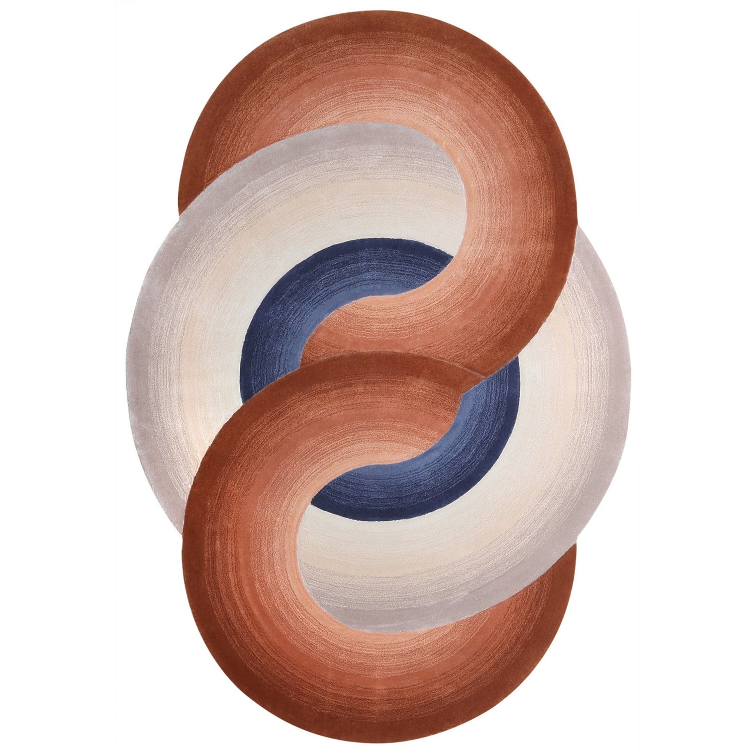 Handmade Wool Rug Tuft Weaving, Sustainable Contemporary Design Carpet, Four Bold Circles, Irregular Shape, Custom Made On-Demand in Turkiye_ETUGENE_Circle-008-VX