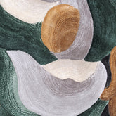 Handmade Wool Rug Tuft Weaving, Sustainable Contemporary Design Carpet, Green Gold Black Grey Colors, Irregular Shape, Custom Made On-Demand in Turkiye_ETUGENE_Cell-001-GR-Motif