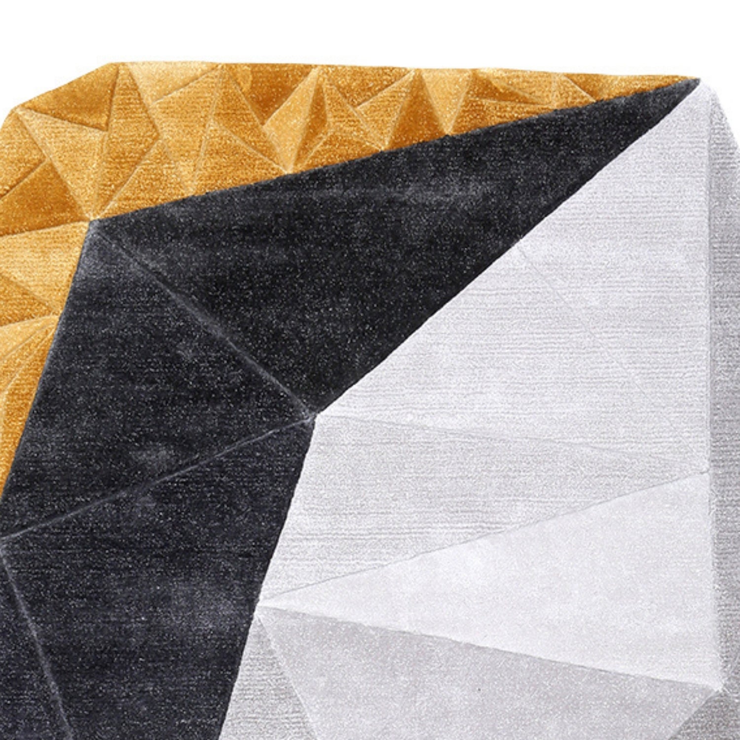 Handmade Wool Rug Tuft Weaving, Sustainable Contemporary Design Carpet, Luxury Triangles, Irregular Shape, Custom Made On-Demand in Turkiye_ETUGENE_Triple-002-F-Design