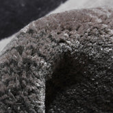 Handmade Wool Rug Tuft Weaving, Sustainable Contemporary Design Carpet, Orange, Black Grey Circles, Irregular Shape, Custom Made On-Demand in Turkiye_ETUGENE_Circle-002-U-Tuft